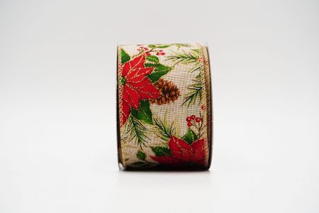 Exquisite Poinsettia Wired Ribbon_KF6347GC-13-183-1_natural